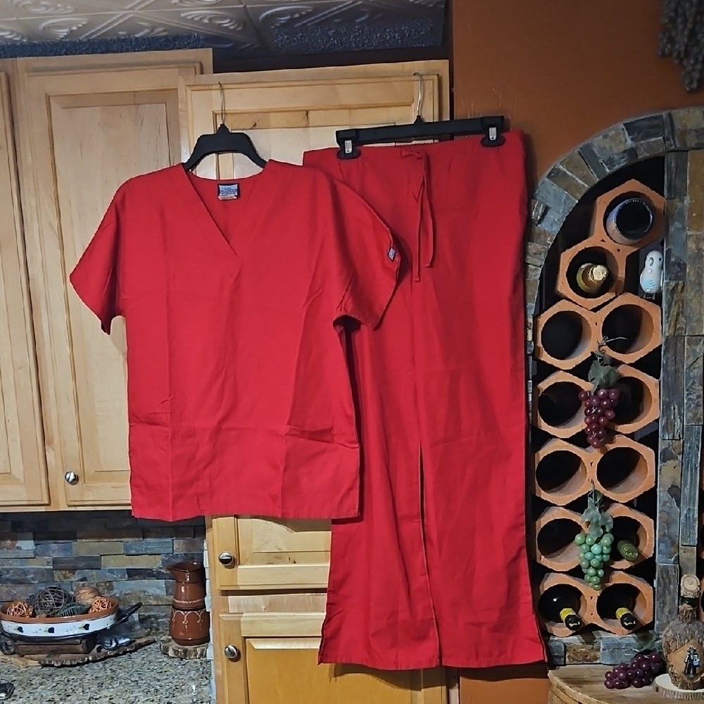 Cherokee Women's Red Scrub Set - Top & Pants